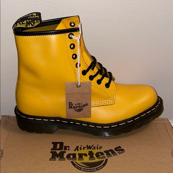 Dr. Martens Shoes - Dr. Martens 1460 Smooth Yellow Combat boots BNWT